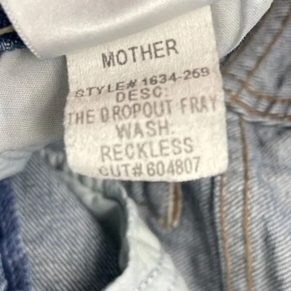 Mother Denim The Dropout Fray blue jeans, sz 27. Cropped ankle distressed torn - Picture 6 of 12